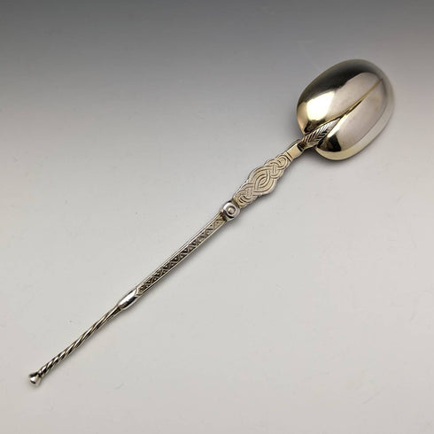 1910年 英国ヴィンテージ 純銀 大型アノイティングスプーン 85g ケース入り